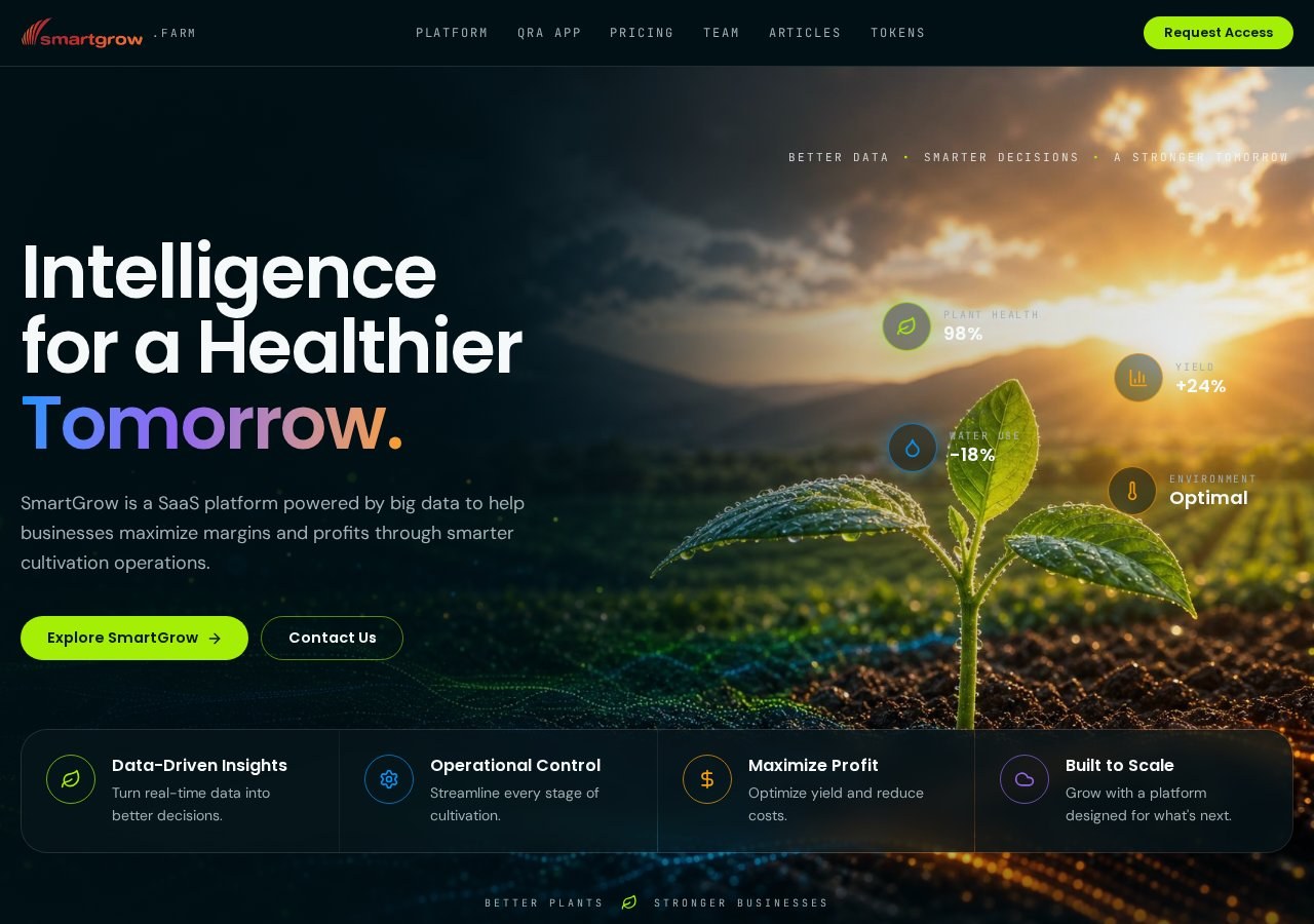SmartGrow website overview